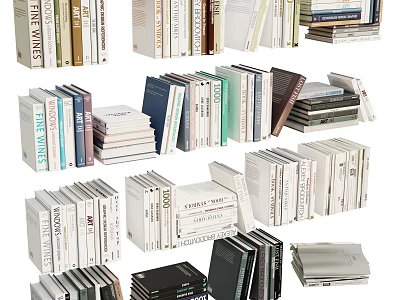 Assorted Books And Magazines Stacked In Different Sizes And Colors For Home Library 3d model