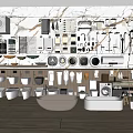 Modern Bathroom Fixtures Combination with Toilets Sinks Shower Heads Storage and Washing Machines