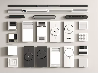 Modern Smart Home Control Devices With Various Electrical Switches And Panels 3d model