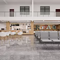 Modern College Student Service Center Hall With Reception Counter And Windows