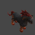 Game Movie Character Black Horse With Flame Mane Glowing Eyes And Burning Body Patterns