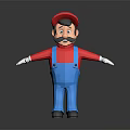 Super Mario Video Game Character With Red Hat Blue Overalls And Black Mustache