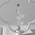 Decorative Ornament Set With Clover Frame Golden Flower Branch Incense Stick Open Book Wood Table