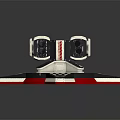 Futuristic Sci Fi Weapon With Red Blue Accents And Detailed Mechanical Structure