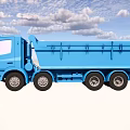 Blue Functional Dump Truck With Large Cargo Bed And Strong Wheels 3d model