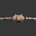 3D Rendered Game Film Character Model Featuring Mechanical Joints and Yellow Sensor Head