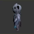 Cute Fantasy Game Movie Character With Large Ears Light Blue Body And Purple Belly