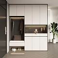 Modern White Shoe Cabinet With Hanging Hooks Bench Seat And Storage Compartments