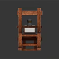 Vintage Wooden Printing Press With Paper Ink Bottle And Ink Balls