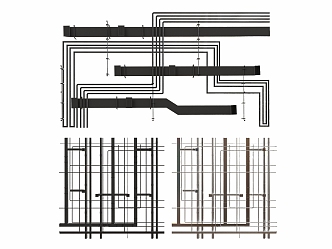 ceiling pipe ventilation pipe fire pipe central air conditioning pipe industrial pipe 3d model