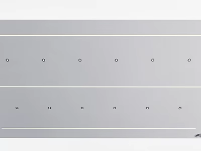 Minimalist Ceiling Design With Linear Strip Lights And Circular Spots 3d model