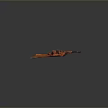 Detailed Red Terrain Model With Mountain Ranges And Road Textures