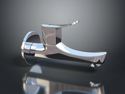 Modern Single Handle Chrome Plated Faucet Hardware Tool For Kitchen Bathroom Use 3d model