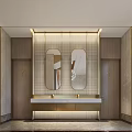 Modern Public Restroom Design With Wooden Stalls Gray Walls White Urinals And Soft Lighting