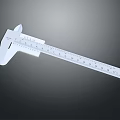 White Plastic Vernier Caliper With Clear Scale For Precise Measurement Tool 3d model