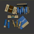 Dynamite Weapon Cartons With Blue And Brown Packaging Open Boxes And Tubes