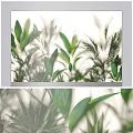 Modern Lightbox Featuring Green Leafy Plants And Botanical Design Elements 3d model