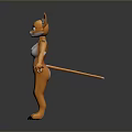 3D Cartoon Fox Character With Orange White Fur Standing Pose Design