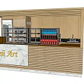 Salten Art Store With Marble Countertop Wooden Decor Beverage Display Shelves And Kitchen Equipment