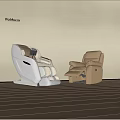 Poliform White And Beige Massage Chair With Modern Leather Reclining Design