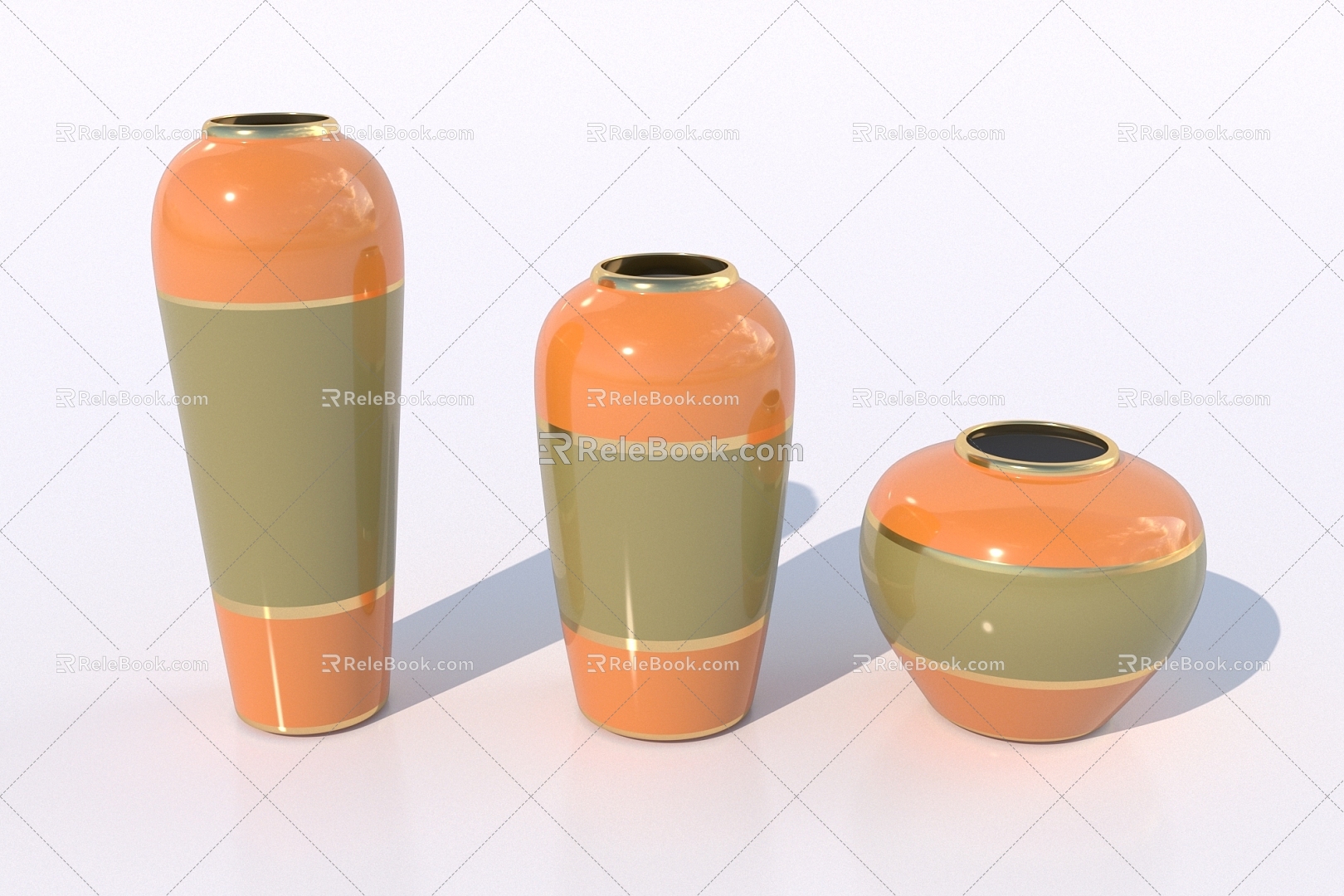 Modern Ceramic Ware Combination Bottles and Jars 3d model