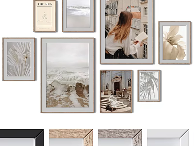Abstract Paintings With Diverse Themes And Various Frame Designs For Modern Wall Decor 3d model