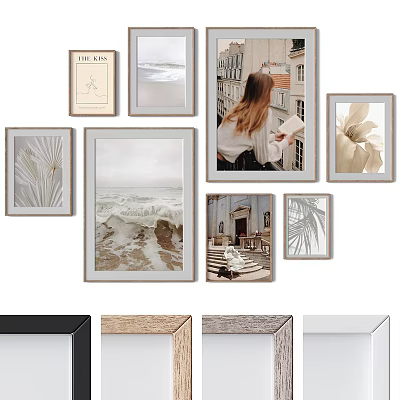 Abstract Paintings With Diverse Themes And Various Frame Designs For Modern Wall Decor 3d model