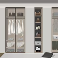 Modern Wardrobe With Glass Door Design And Built in Storage Compartments