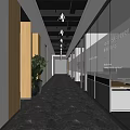 Company Aisle Office Corridor 3d model