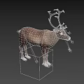 Realistic Reindeer Model With Large Antlers And Light Brown Body Against Black Background