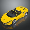 Yellow Convertible Sports Car Featuring Sleek Design Alloy Wheels And Reflection