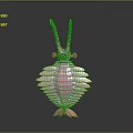Pink Insect Like Creature 3D Model with Long Antennae Segmented Body and Wing Structures