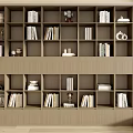Bookcase Decorative Cabinet Bookcase Book Combination Bookshelf Ornaments Decorative Ornaments Open Solid Wood Bookcase 3d model