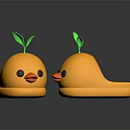 Cute Yellow Cartoon Duck Shaped Slippers With Green Leaf For Kids