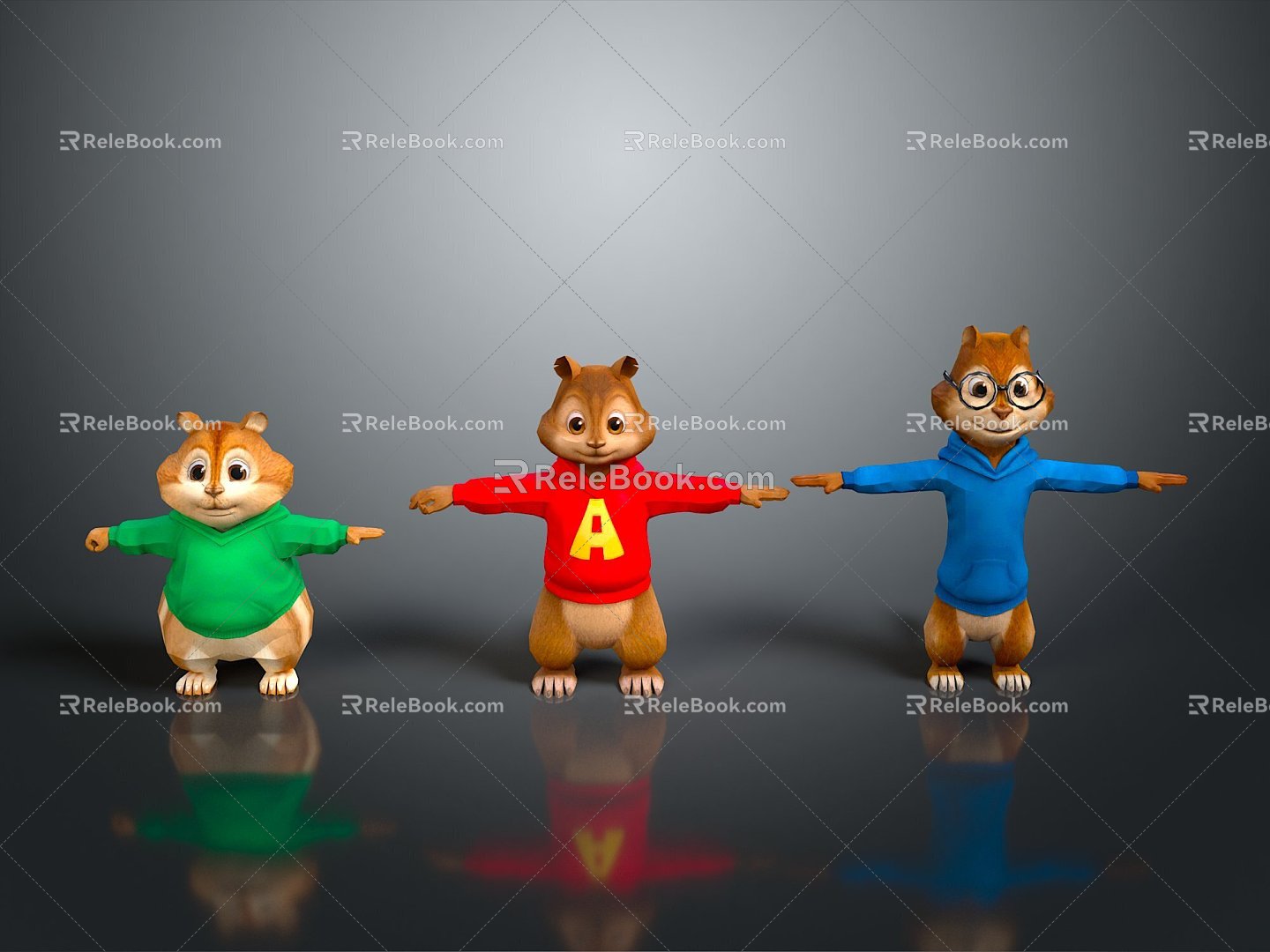 Three Squirrels Squirrel Cartoon Squirrel Animation Squirrel Animation Squirrel Cartoon Characters Cartoon Animals 3d model