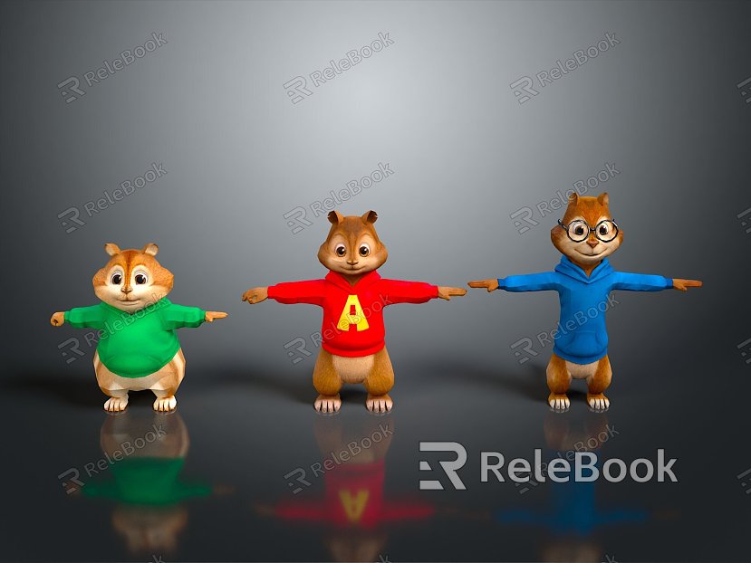 Three Squirrels Squirrel Cartoon Squirrel Animation Squirrel Animation Squirrel Cartoon Characters Cartoon Animals model