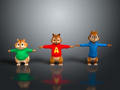 Three Squirrels Squirrel Cartoon Squirrel Animation Squirrel Animation Squirrel Cartoon Characters Cartoon Animals model