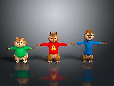 Three Squirrels Squirrel Cartoon Squirrel Animation Squirrel Animation Squirrel Cartoon Characters Cartoon Animals 3d model
