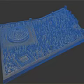 Golden Ancient Scene Model With City Walls Soldier Formations And Central Structure