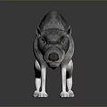 Gray Wolf Game And Movie Character With Long Snout Yellow Eyes Standing Pose 3D Rendered