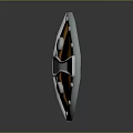 Medieval Circular Shield Featuring Wooden Panels Metal Cross Frame and Rivets