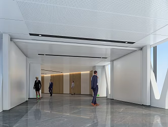 modern station airport public space aisle corridor 3d model