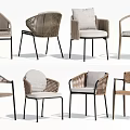 Various Designed Outdoor Chairs With Woven Details Metal Frames And Comfortable Cushions