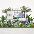 Diverse Plant Combination Featuring Palm Leaves Greenery And Metal Frame