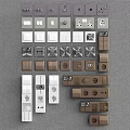 Modern switch socket intelligent switch socket panel air conditioner 3d model