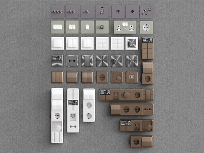 Modern switch socket intelligent switch socket panel air conditioner 3d model