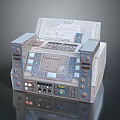 Industrial Electronic Control Console With Multiple Buttons Knobs And Display Screen 3d model