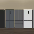 Various Styles of Modern Refrigerators and Freezers in Different Colors for Home Appliance