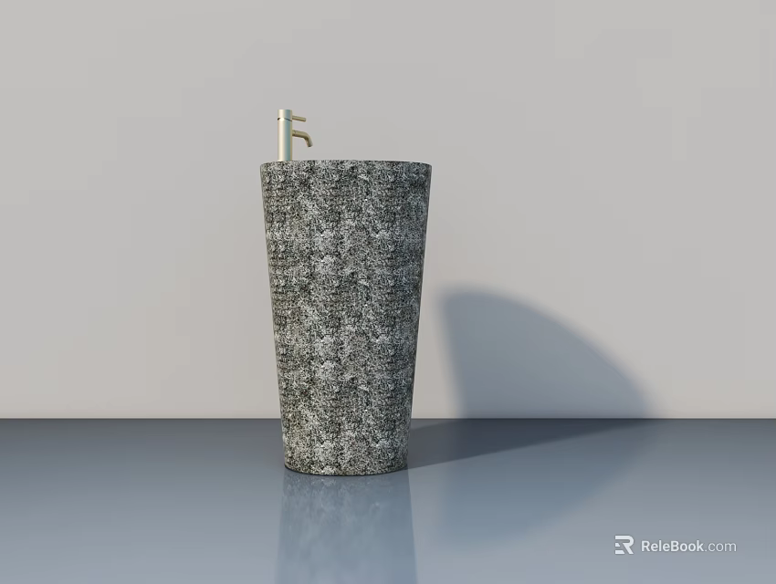 Modern Swing Door With Textured Surface And Metal Handle Design 3d model