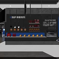 Safety Experience Digital Exhibition Hall Interior With Large Screen Safety Slogan And Display Walls
